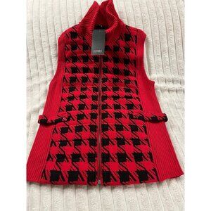 Jones New York Buffalo Plaid Womens Size Medium Sleeveless Sweater New with Tags